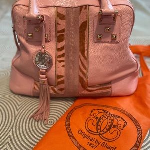 Pink Sharif Leather & Calf Hair Bag